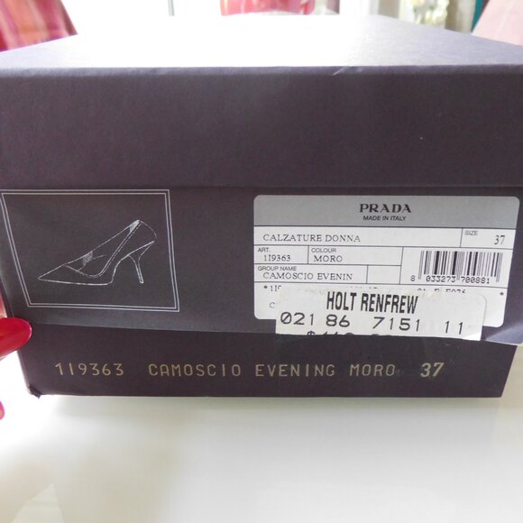 PRADA Brown suede shoe size  37/7 never been worn - Picture 5 of 9